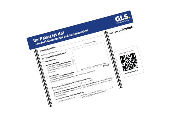 Image of GLS notification card