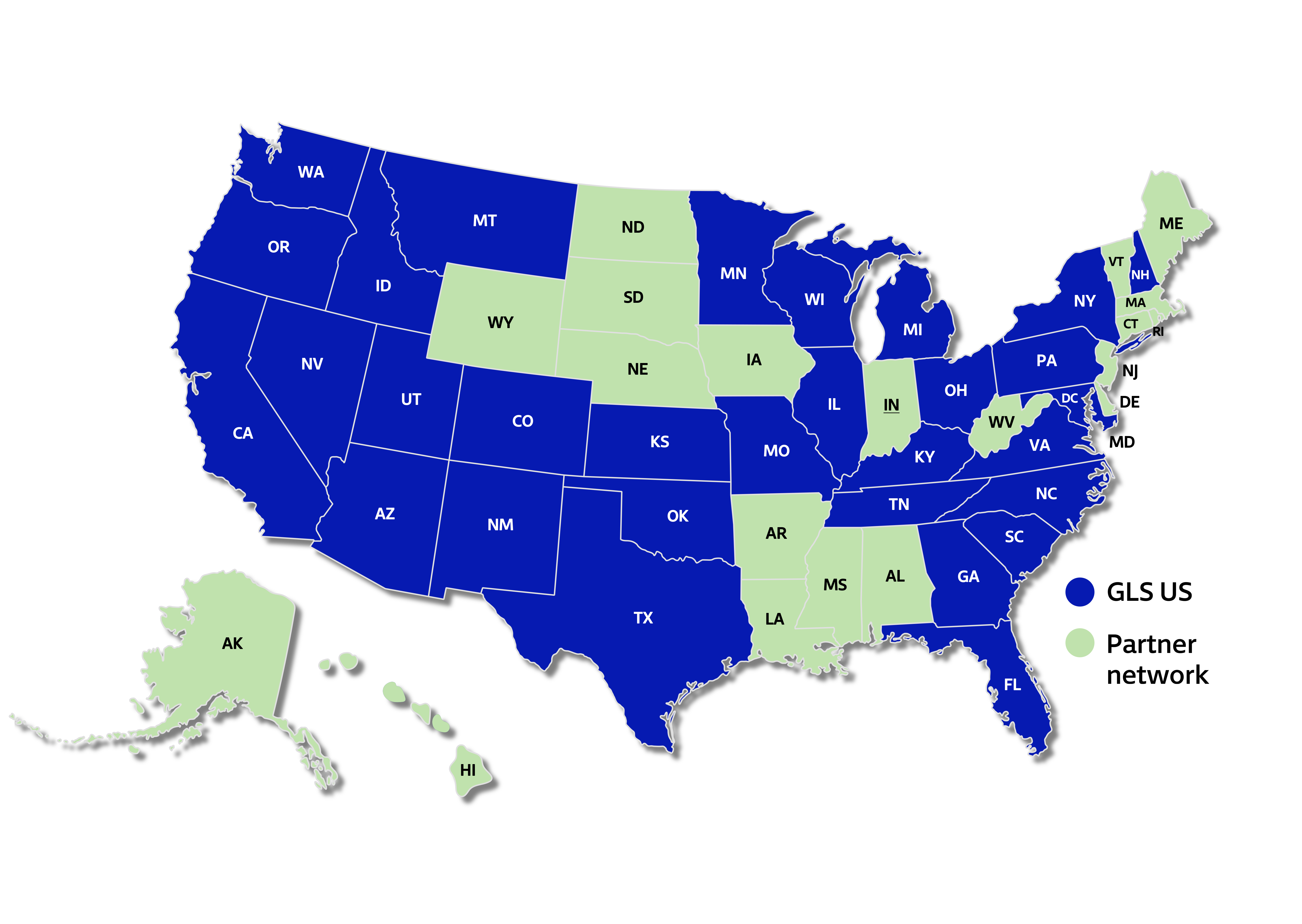 Map of GLS US