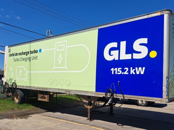 GLS trailer repurposed to a turbo charging unit