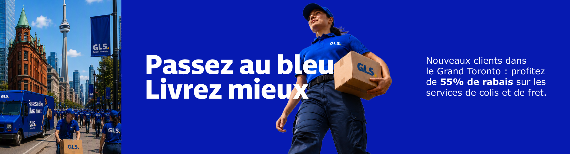 Les nouveaux clients GLS bénéficient d’une réduction de 55 % sur les services d’expédition de colis et de fret.