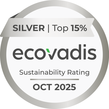 Logo bronze 2025 EcoVadis pour le développement durable.
