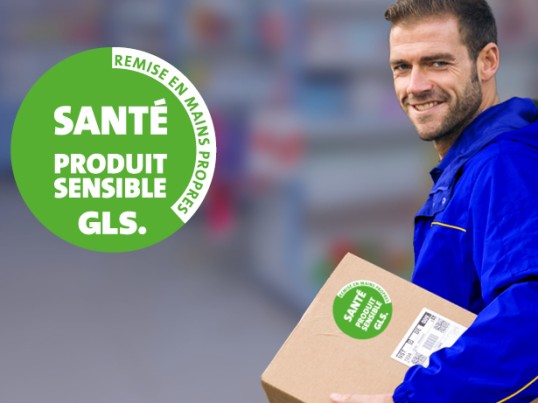 GLS France driver medicine packages green label health sensitive product
