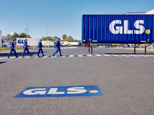 GLS employees outside depot