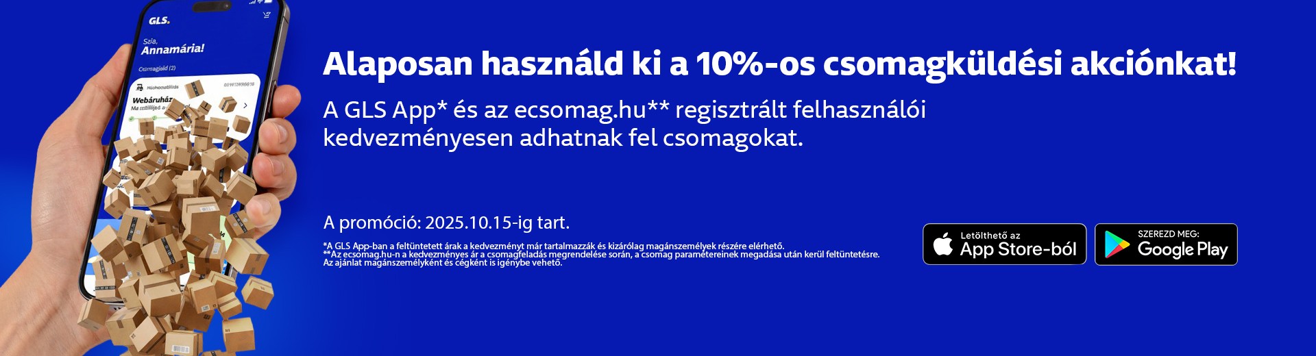 10% discount in the app and on ecsomag.hu