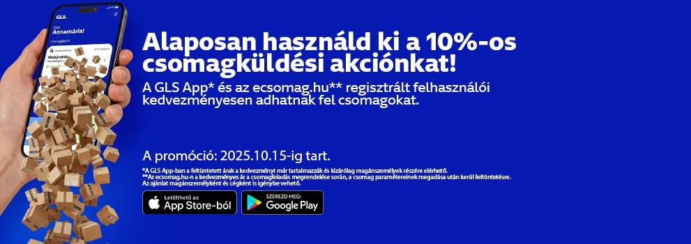 10% discount in the app and on ecsomag.hu