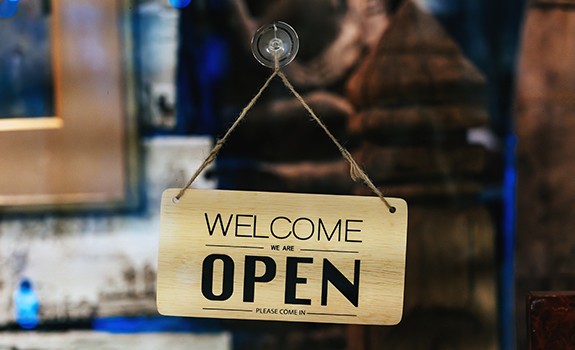 shop opening sign