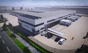 artist impression van het GLS-depot in Amsterdam