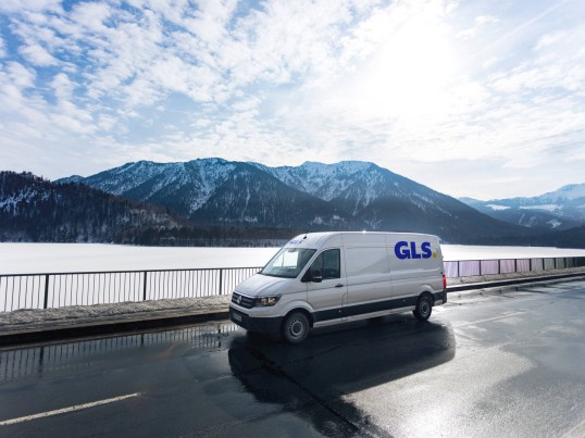 GLS courier van ready for abroad deliveries