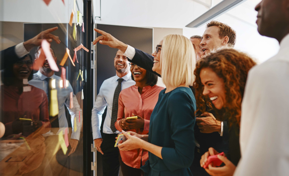 Employees review job offers