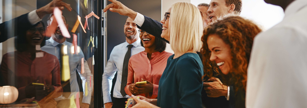 Employees review job offers