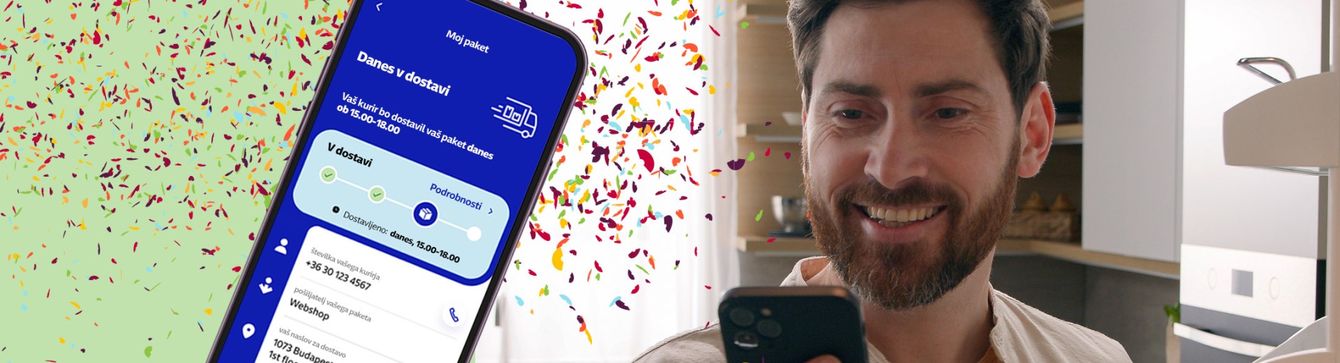 Moški s telefonom v roki